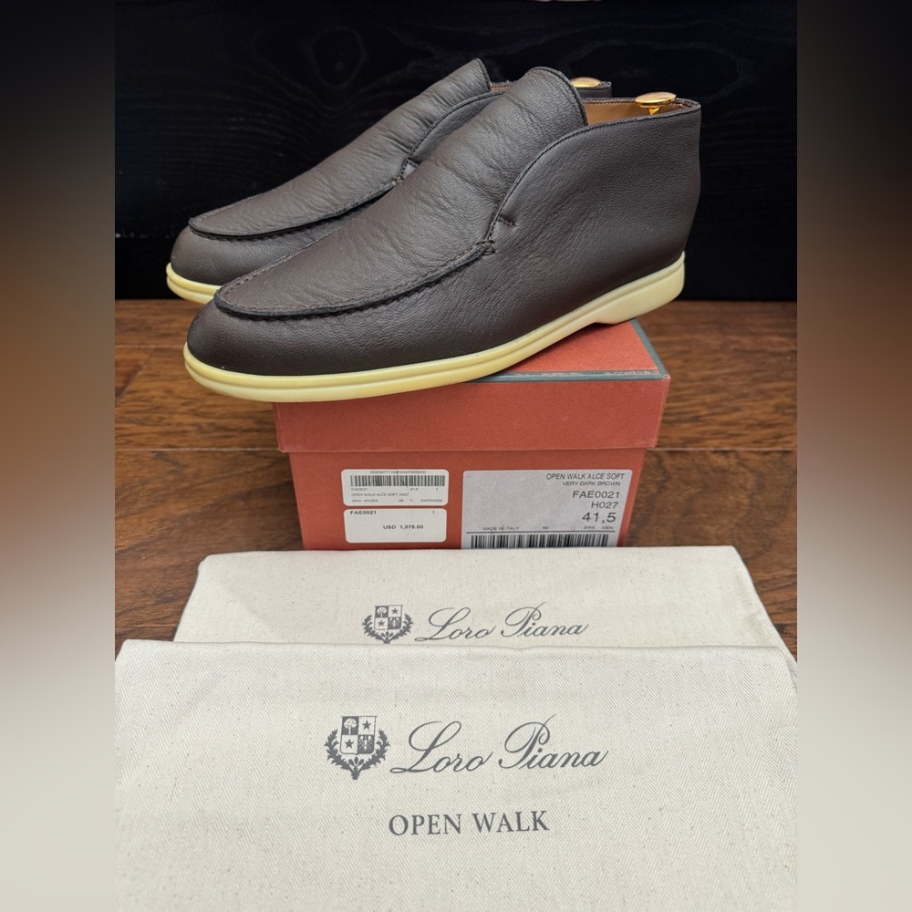 Loro Piana Open Walk Ankle Boots Brown Elk Leather $1250 41.5 EU 8.5 US Rare